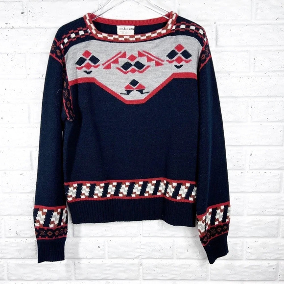 VINTAGE COLL AGEMAN Southwestern Aztec Sweater - Picture 1 of 6